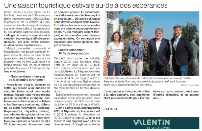 Bilan de saison positif - Office de Tourisme La Baule Presqu'île de Guérande