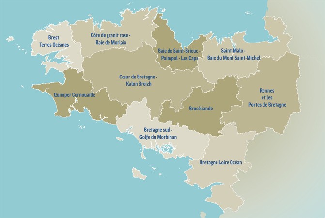 carte destinations touristiques de bretagne