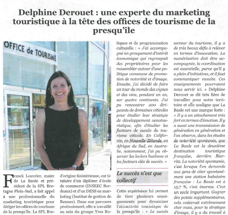 Delphine DEROUET - Nouvelle directrice de l'Office de Tourisme La Baule Presqu'île de Guérande